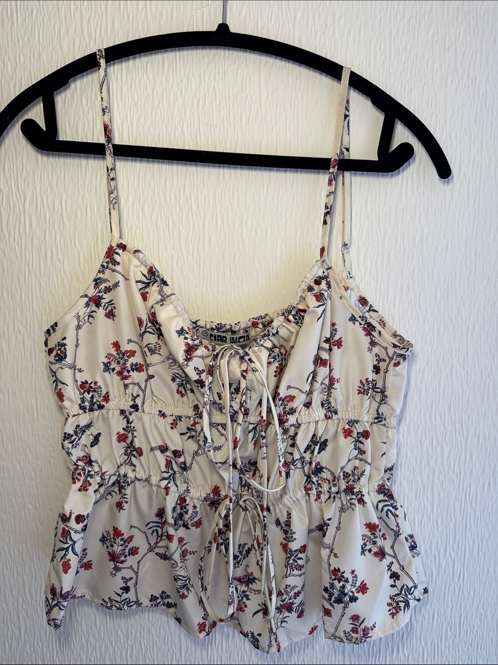 Ciao Lucia Floral Tie-Front Cami Top